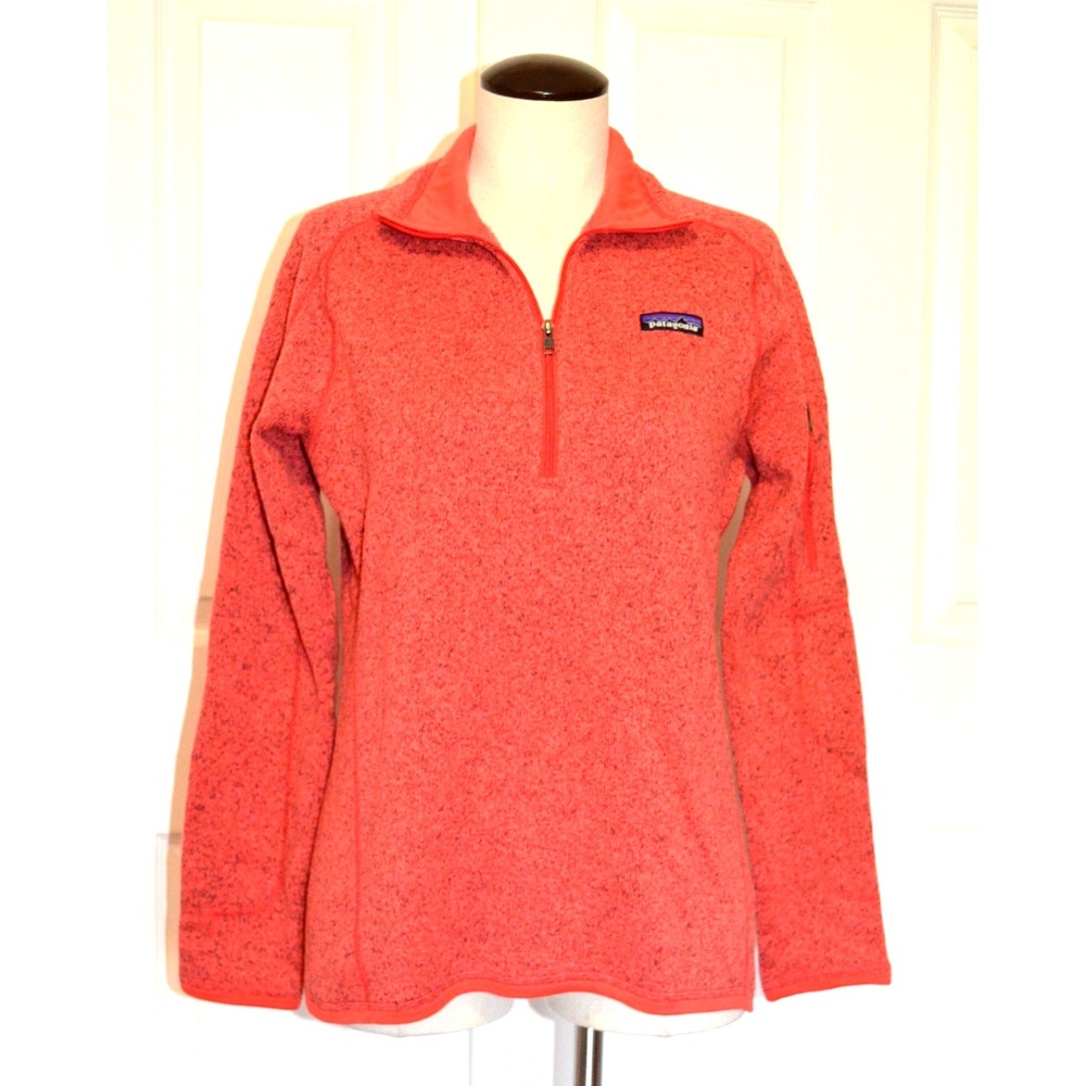Patagonia Better Sweater Womens Size M Orange 1/4 Zip Pullover Fleece‎
